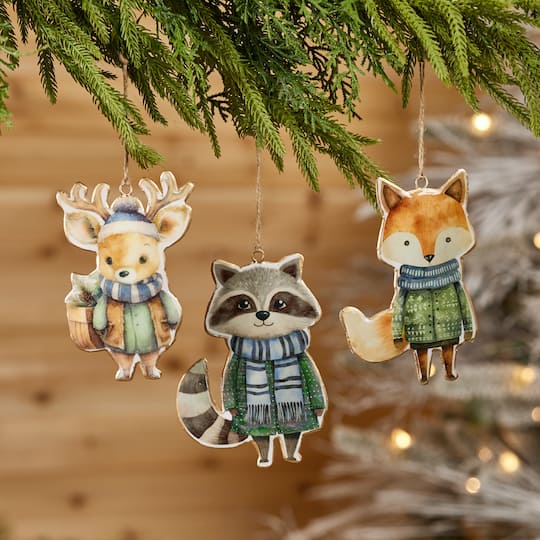 Melrose 6" Winter Animal Iron Ornaments Set